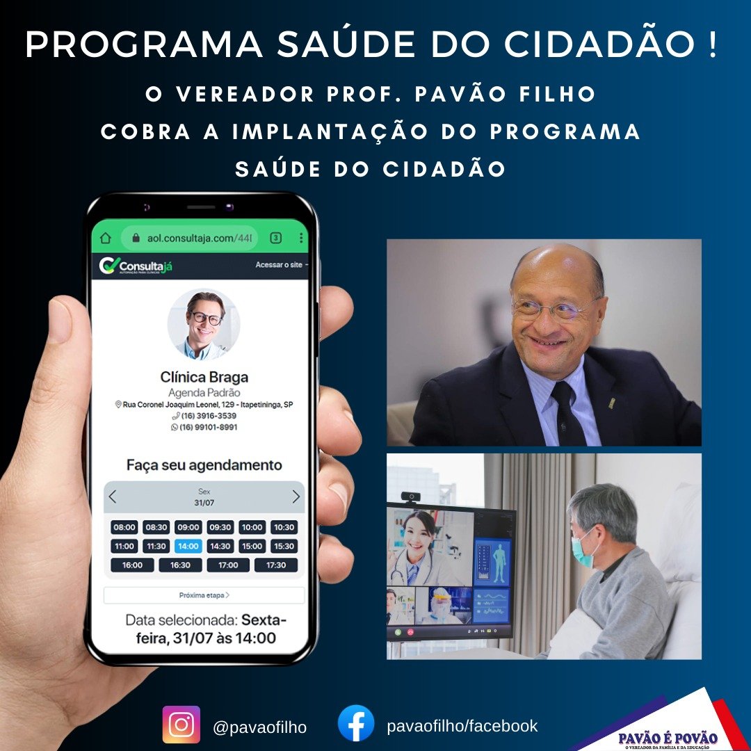 Vereador Pavão Filho cobra implantação do programa Saúde do Cidadão ...